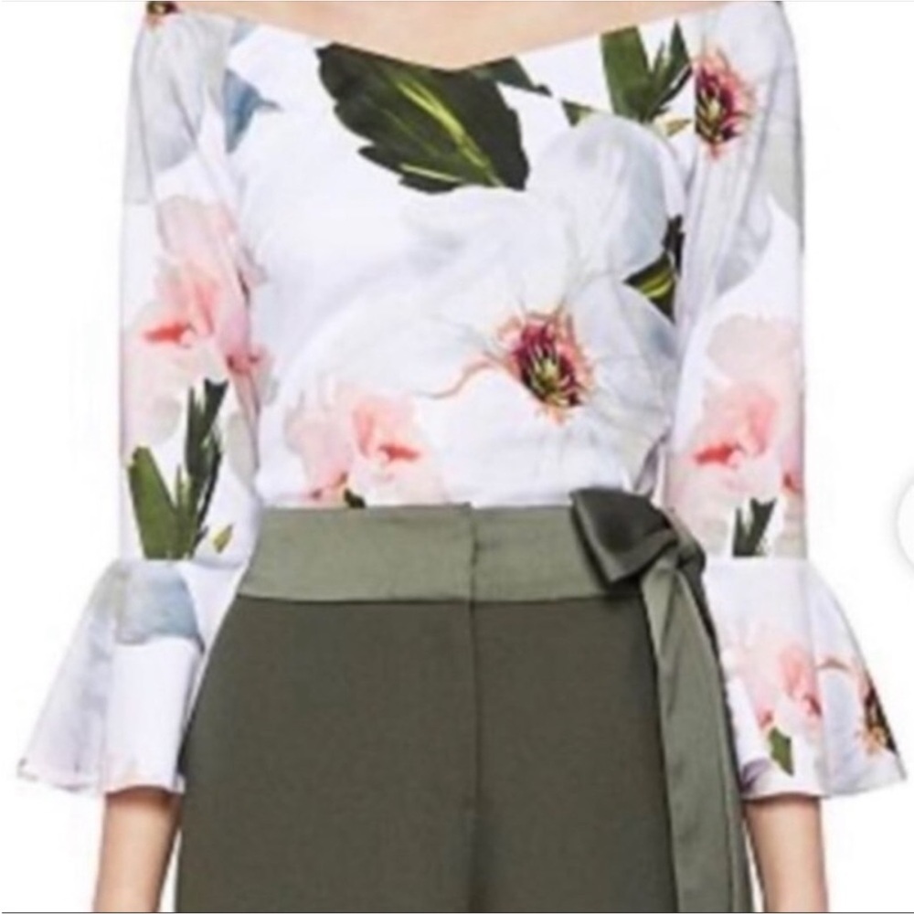 Ted Baker floral Bloom Bell off shoulder top Ted 5 US 12